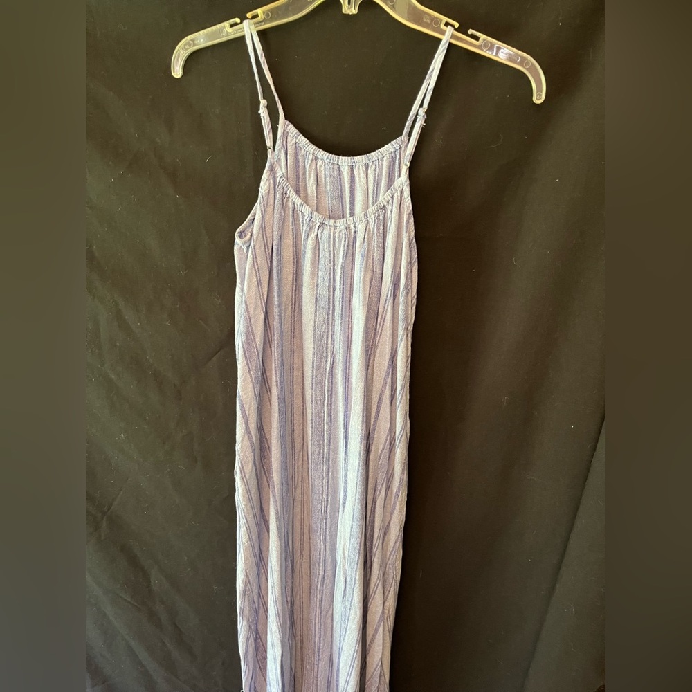 Blue stripe maternity maxi dress
